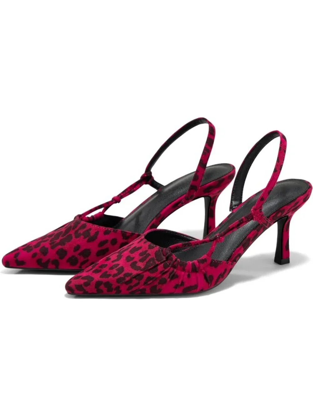 Women's Rose Slingback Closed Pointed Toe Backless Kitten Pumps Wedding Heels